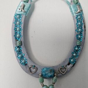 Decorative Horseshoe with Blue Accents